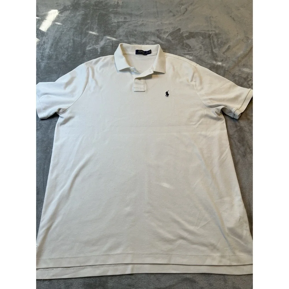 Polo Ralph Lauren Mens Shirt XL White Short Sleeve Pony Logo